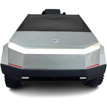 Imagem de Super Truck Carro Elétrico Infantil Futurista 12V, Cinza, com Controle Remoto, Bluetooth, LED, Bateria Recarregável, para Crianças 3-8 Anos, 113x55x62cm, Capacidade 30kg