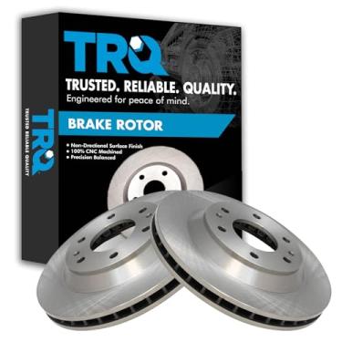 Imagem de TRQ Conjunto de par de rotores de freio a disco dianteiro para Isuzu Ascender 2003-2005 / Oldsmobile Bravada 2003-2005 GMC Envoy / 2004-2005 Buick Rainier/Chevy Trailblazer 2002-2005