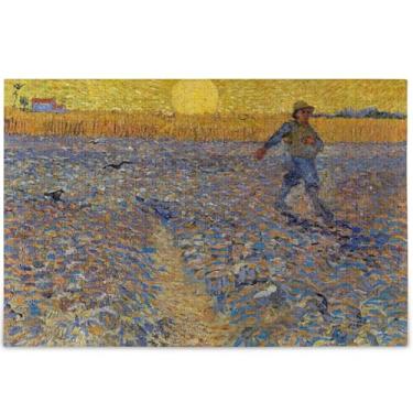 Imagem de Quebra-cabeça personalizado Vincent Vangogh Sower pintura para adultos 1000 peças quebra-cabeça brinquedo arte dura família amantes presentes, 75 cm x 50 cm