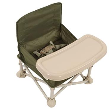Imagem de TOPINCN Assento Portátil do Impulsionador, Cadeira Multifuncional Dobrável das Crianças Com Bandeja de Alimentação Removível, Cadeira da Criança para Jantar Acampamento Praia (Verde atualizado)