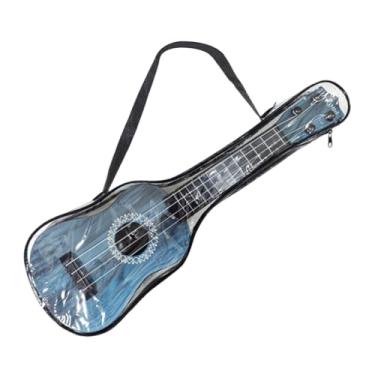 Imagem de KiBcsLic Ukulele de brinquedo infantil de 42 cm com 4 cordas, ideal para brincar de faz de conta e aprender, com bolsa para guardar instrumentos musicais, Azul