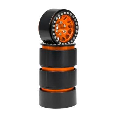 Imagem de CUOFYUNL 4 PCS Metal 1.9 Beadlock Roda Cubo de Aro para Carro RC 1/10 Hsp Redcat Axial SCX10 D90 HPI (Amarela)