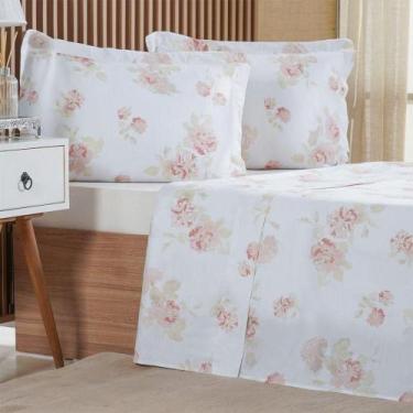 Imagem de Jogo De Cama Queen 4 Pçs 200 Fios 100% Algodão 160x200x35cm Classique 