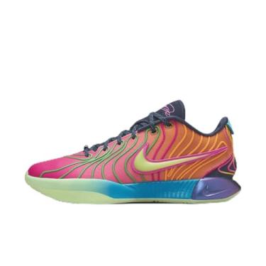 Imagem de Tênis de basquete Lebron XXI (HF5353-400, azul foto/verde vapor/laranja laser), Foto azul/verde vapor/laranja laser, 41 BR