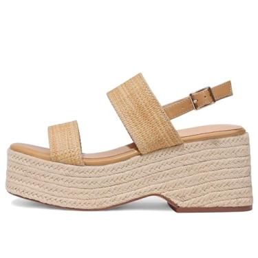 Imagem de EQAUDES Sandálias plataforma femininas bico aberto tira no tornozelo verão cunha espadrille sandálias bonitas praia palha ráfia tecido sandálias confortáveis sapatos sociais férias, 1 ráfia, 38