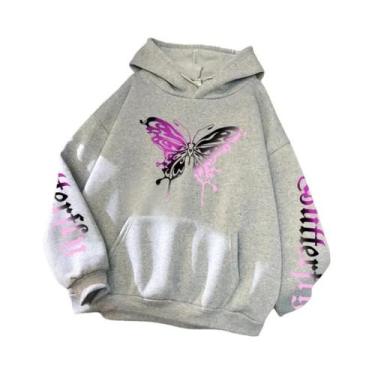 Imagem de Moletom Feminino Y2K Estampado Casual Moda Pullover Confortável Para T