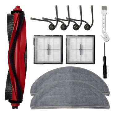 Imagem de Peças de reposição Q10 S5/Q10 S5+ compatíveis com Roborock Q10 S5/Q10 S5+ robô aspirador de pó, 1 escova principal, 4 escovas laterais, 2 filtros HEPA, 2 esfregões, 1 escova de limpeza, 1 kit de