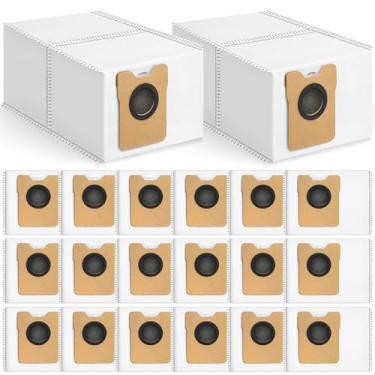 Imagem de Pacote com 20 sacos para aspirador de pó robô Eufy Omni C20, C10, acessórios de substituição de grande capacidade de 3,6 L com tecido à prova de odor e vazamento de 4 camadas