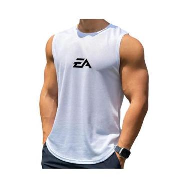 Imagem de Camiseta Regata Masculina Sem Mangas Em Malha, Secagem Rápida, Gola Re