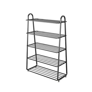 Imagem de U5GAAALPPQ9 Sapateira de armazenamento de sapatos, prateleira de sapato de 5 camadas, de metal, antiderrapante, sapateira, sala de estar, escritório, corredor, cozinha, organizador, prateleira