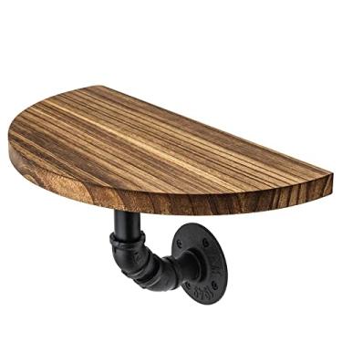 Imagem de Prateleira de tubo retrô industrial montada na parede, prateleiras de livros para decoração de casa, estante de livros DIY, prateleiras de parede suspensas, prateleira de armazenamento de parede de