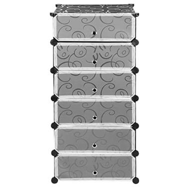 Imagem de Sapateira de armazenamento, 6 camadas, DIY, removível, armário, guarda-roupa, transparente, à prova de poeira, espessa, organizador de sapatos, organizador de sapatos, várias camadas (latão)