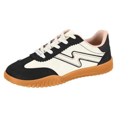 Imagem de Tenis Moleca Casual Recortes, Off white, Preto, 36