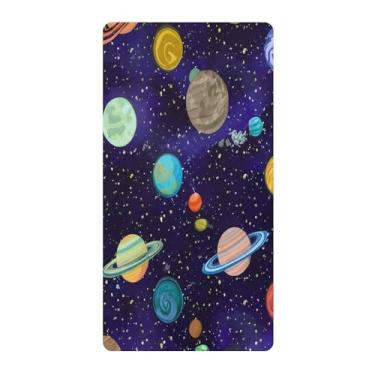 Imagem de Blueangle Lençol de berço padrão para berço infantil - Lençóis de algodão macio e respirável com planetas coloridos (459)