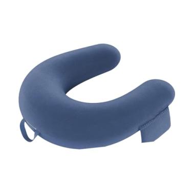 Imagem de SiaBiced Almofada de leitura para jogos, apoio de braço, respirável, ergonômica, confortável, em formato de U, para usar no colo, no sofá ou na cama, Azul Escuro