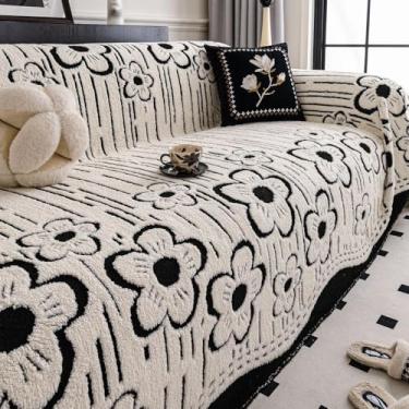 Imagem de Capas de sofá, protetor de sofá elástico macio, fácil de instalar, lavável na máquina, para animais de estimação e crianças, móveis de sala de estar - preto |||180 x 230 cm