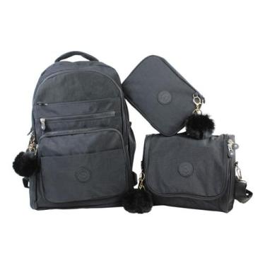 Imagem de Kit Escolar Feminino Mochila + Estojo + Lancheira Completo - Loilu, Pr