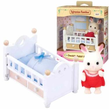 Imagem de Sylvanian Families Bebê Coelho Chocolate E Cama Original, Epoch 5017