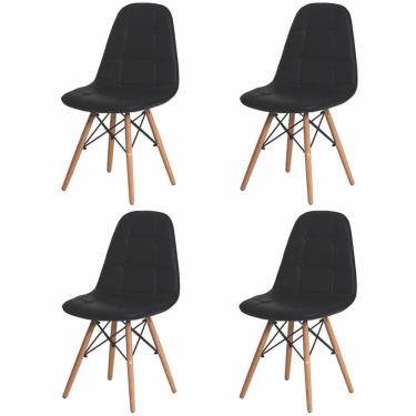 Imagem de Kit 4 Cadeiras Charles Eames Eiffel Botone Preta Preto