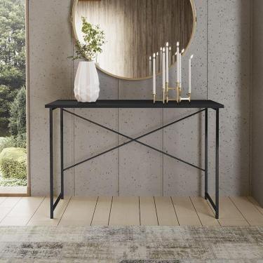 Imagem de Aparador Steel 90 Cm Estilo Industrial Com Pés Em Aço Preto/preto Preto/preto