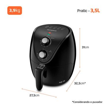 Imagem de Fritadeira Air Fryer 3,5L Mondial AF35BF Preta 220V