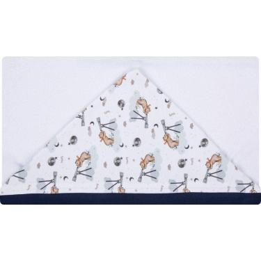 Imagem de Toalha De Banho Bebê Lunar Azul Marinho Capuz 87X88 Cm - Hug