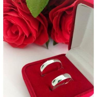 Imagem de Par De Aliança 5Mm Em Prata Namoro Casal Compromisso
