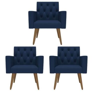 Imagem de Design Exclusivo Na Sala De Espera: Kit 3 Poltronas Capitonê - Móveis 