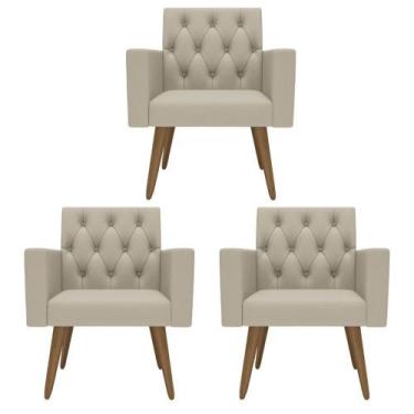 Imagem de Design Exclusivo Na Sala De Espera: Kit 3 Poltronas Capitonê - Móveis 