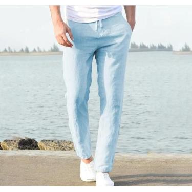 Imagem de Calças Jogger Masculinas De Algodão E Linho Respiráveis, Estilo Street