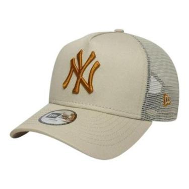 Imagem de Boné New Era 940 A-Frame New York Yankees Trucker Bege-Masculino
