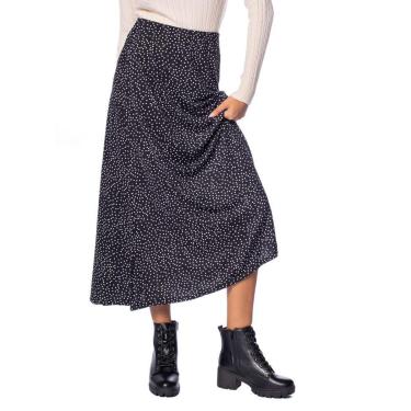 Imagem de Saia Feminina Endless Midi Poá Preto/Branco-Feminino