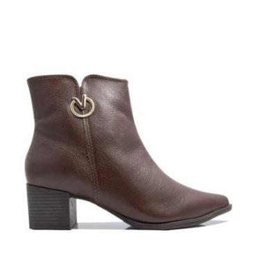 Imagem de Bota Via Marte Cano Baixo Couro Marrom-Feminino