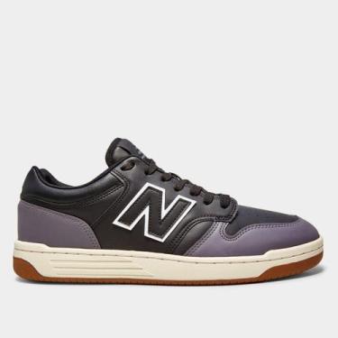 Imagem de Tênis New Balance 480 Low Masculino, Preto, Grafite, 40