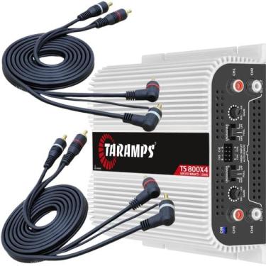 Imagem de Módulo Taramps TS800x4 2 Ohms + 2 Cabos RCA KX3 1,5 Metros