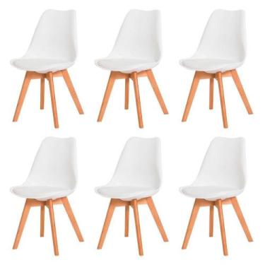Imagem de Kit 6 Cadeiras Leda Saarinen Branca Sala Cozinha Jantar - WAW DESIGN