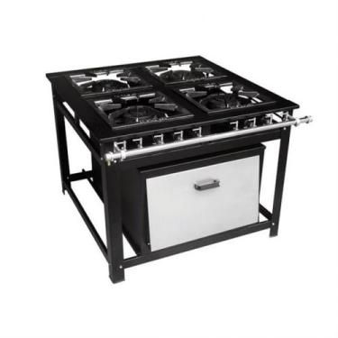 Imagem de Fogão industrial 4 bocas 30x30 com forno 87l - cristalaço