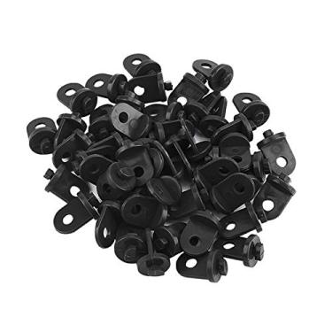 Imagem de cabides de plantas de 50 peças,Ganchos de estufa, cabide de flores de plantas, grampos de torção de estufa, grampos de fixação de estufa de plástico para isolamento de estufa de alumínio(Black)