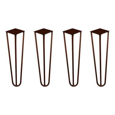 Imagem de Kit 4 Pés para Móvel G41 Hairpin Legs Metal 30cm Bronze para Mesa de Canto Rack e Puffs Gran Belo