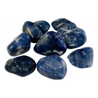 Imagem de Sodalita Semipreciosamandala Esoterica Rolada Azul Redonda 200g Lapida