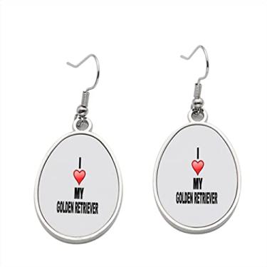 Imagem de Brinco I Love My Golden Retriver - Brincos com pingente para meninas - Presente de festa de aniversário dos namorados