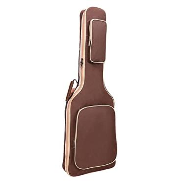 Imagem de Estojo de guitarra elétrica com alças com bolsos organizador de para de concerto, CAFÉ