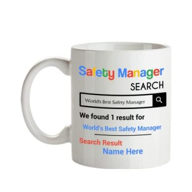 Imagem de Caneca personalizada Safety Manager - Presentes personalizados do gerente de segurança - Caneca de café de 325 ml - Personalizada com o nome do seu gerente de segurança