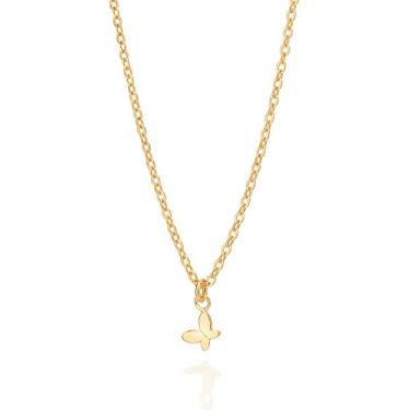 Imagem de Colar Rommanel Banhado Ouro Pingente Borboleta Pequena 45cm 532180