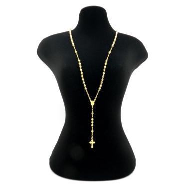 Imagem de Terço Masculino 70Cm 3,5Mm Largura Folheado Ouro Gg103B