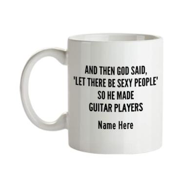 Imagem de Caneca personalizada para jogadores de guitarra - Caneca personalizada para jogadores de guitarra - Presentes para guitarristas - Presente de caixa de cesta de natal de aniversário Caneca de café de 445 ml