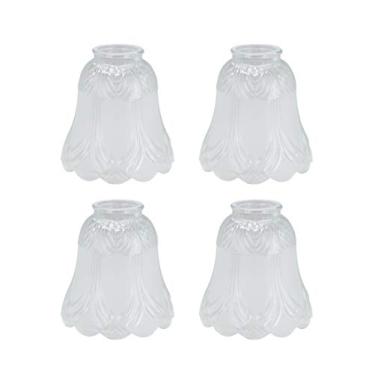 Imagem de Aspen Creative 23059-4 Persiana de estilo transitório transparente e fosco, 5 cm, tamanho do ajustador, 12,7 cm de altura x 12,7 cm de diâmetro, 4 unidades de vidro de substituição