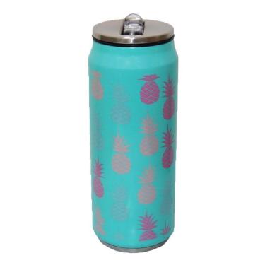 Imagem de Garrafinha Squeeze Parede Dupla Inox C/ Canudo 360ml Coruja