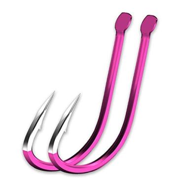 Imagem de KIZQYN Ganchos de pesca anzol torto com liga de aço farpado anzol de peixe super forte puxar gancho de pesca para água salgada pesca de água doce tamanho 1 # -14 # (60 peças) acessórios de pesca