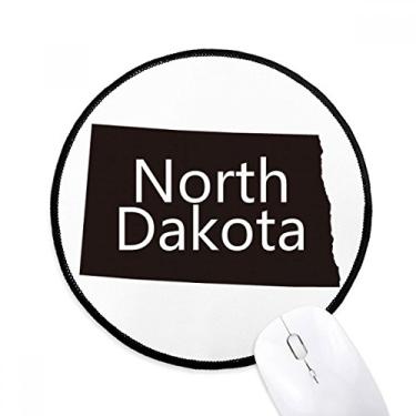 Imagem de DIYthinker North Dakota America USA Mapa contorno mouse pad desktop escritório tapete redondo para computador